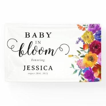 Baby in Bloom Bright & Bold Floral Baby Shower Banner
