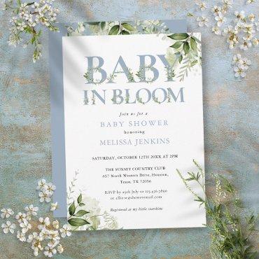 Baby In Bloom Dusty Blue Greenery
