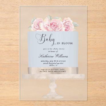 Baby in Bloom Floral Cake Baby Shower  Acrylic