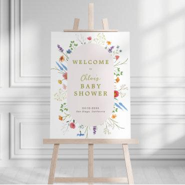 Baby In Bloom Garden Baby Shower Welcome Sign