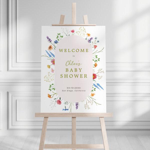 Baby In Bloom Garden Baby Shower Welcome Sign