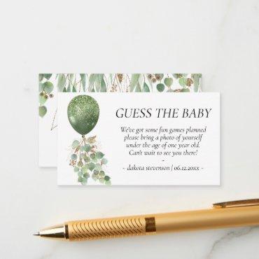 Baby in Bloom | Greenery Guess Photo Game Request Enclosure Card