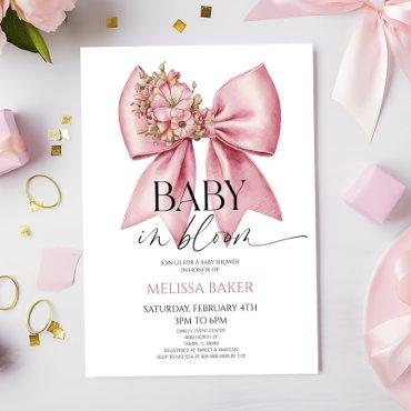 Baby In Bloom Pink Floral Bow
