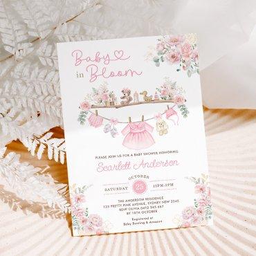 Baby in Bloom Pink Floral Girl Baby Clothes Shower