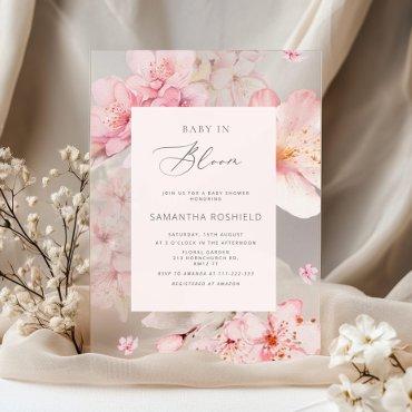 Baby in Bloom Sakura blush pink girl baby shower Acrylic