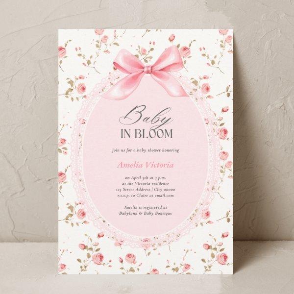 Baby in Bloom Watercolor Floral Bow