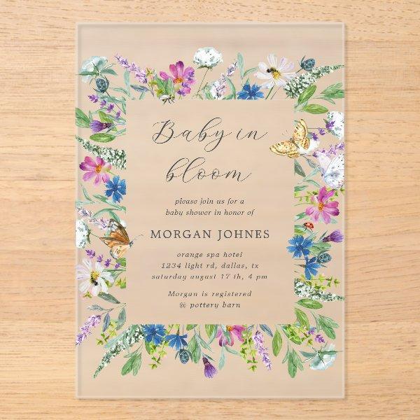 Baby In Bloom Wildflower Baby Shower Acrylic