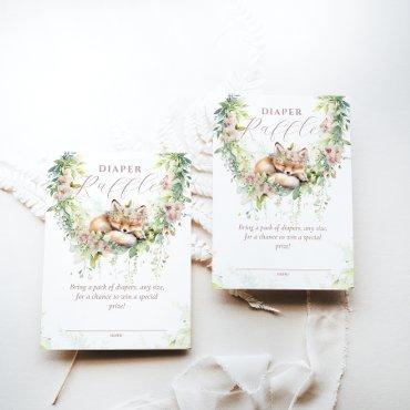 Baby in Bloom Woodland Floral Baby Shower Diaper Enclosure Card