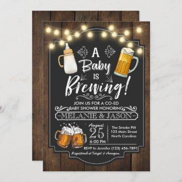Baby Is Brewing Baby Shower Invitation Beer