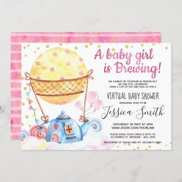 Baby is Brewing Tea Party | Virtual Baby Shower Invitation