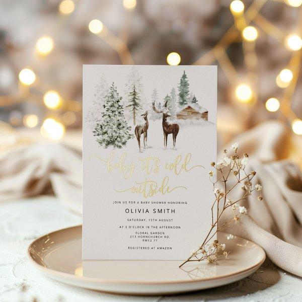 Baby its cold outside deer  foil
