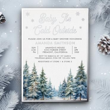 Baby It's Cold Outside Winter Forest Baby Shower Foil