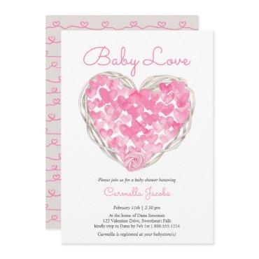 Baby Love Pink Hearts Rustic Girl