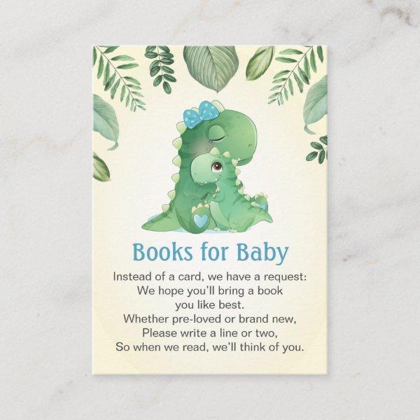 Baby Mommy Dinosaur Books for Baby Shower Sprinkle Enclosure Card