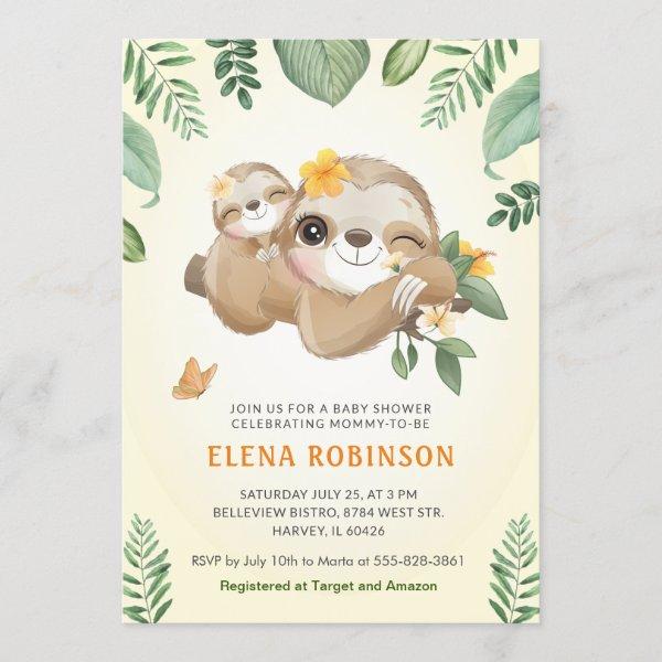 Baby Mommy Sloth Jungle Gender Neutral