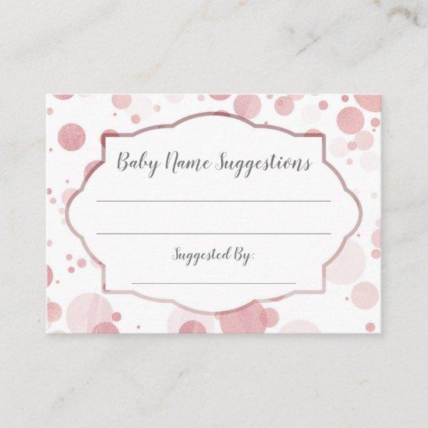 Baby Name Suggestions Card Polka Dots Baby Shower