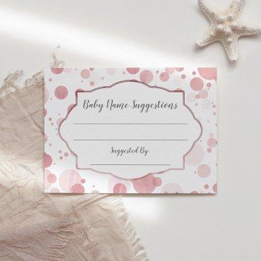 Baby Name Suggestions Card Polka Dots Baby Shower