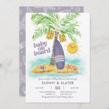 Baby On Board | Beach Surf Baby Shower Invitation
