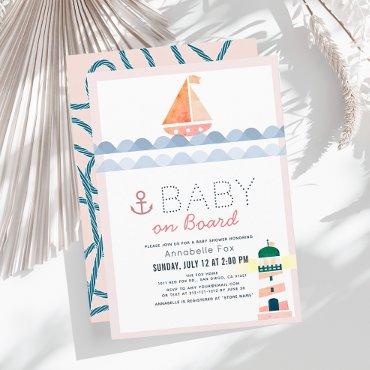 Baby on Board Nautical Pink Girl