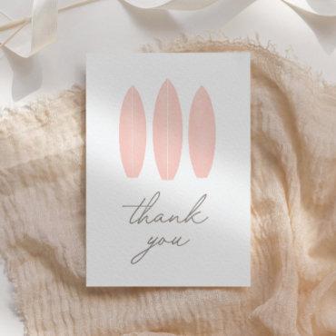Baby on Board Pink Surfboard Baby Shower Thank You Card
