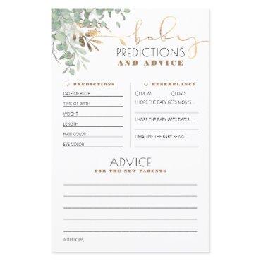 Baby Predictions and Advice Baby Shower Card
