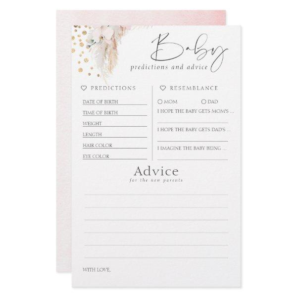 Baby Predictions and Advice Baby Shower Game