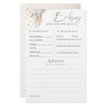 Baby Predictions and Advice Baby Shower Game