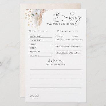 Baby Predictions and Advice Baby Shower Game