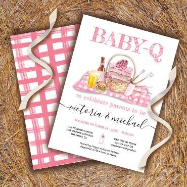 Baby Q Barbecue Shower Pink Picnic