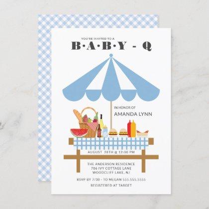 Baby Q Boys Baby Shower  Invitation