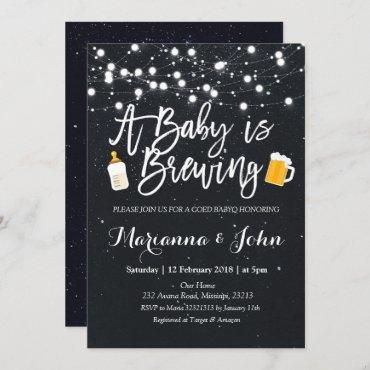 Baby Q Coed BBQ Baby is brewing shower invitation
