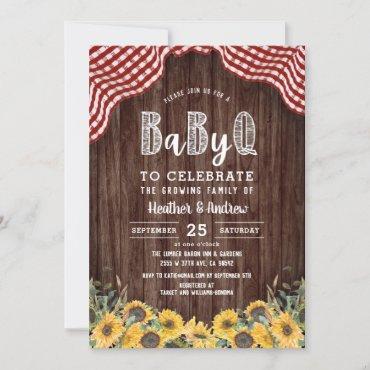 Baby Q Sunflower BBQ Baby Shower Invitation
