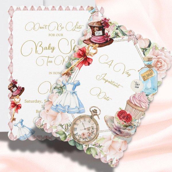 Baby Shower Alice In Wonderland Pink Floral