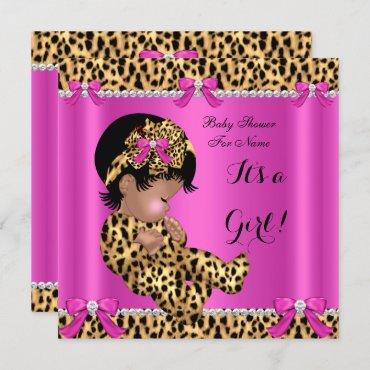 Baby Shower Baby Cute Girl Leopard Hot Pink Gold A