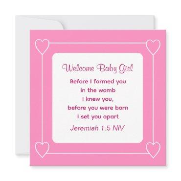 Baby Shower Bible Verse Striped Pink