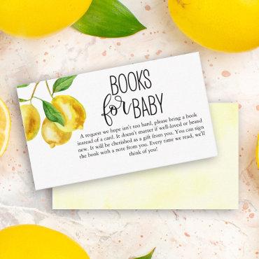 Baby Shower Books for Baby Lemon Watercolor  Enclosure Card