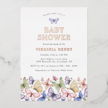 Baby Shower Butterfly Foil