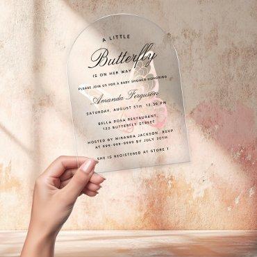 Baby shower butterfly pink girl arch acrylic
