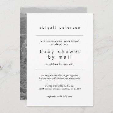 Baby Shower by Mail Minimalist Photo Invitation