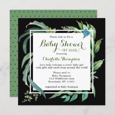 Baby Shower By Mail Modern Watercolor Green Floral