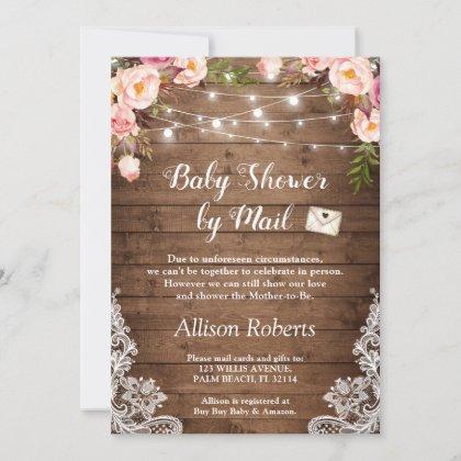 Baby Shower By Mail Rustic String Lights Floral
