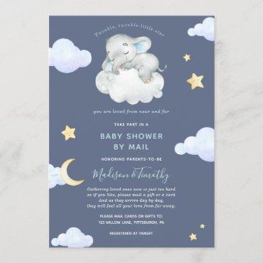 Baby Shower by Mail Twinkle Little Star Elephant Invitation