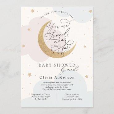 Baby Shower by Mail Twinkle Star and Moon Invitation