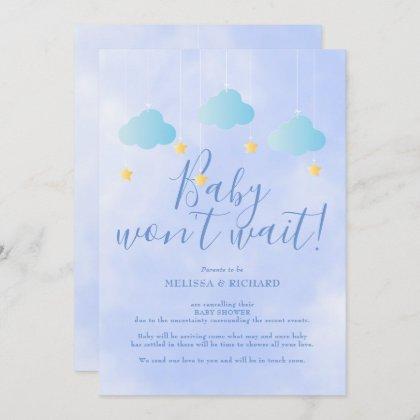 Baby Shower Cancellation Blue Shower by Mail