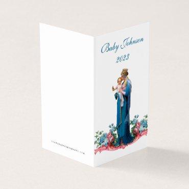 Baby Shower Candle Catholic Religious Prayer  Business Card