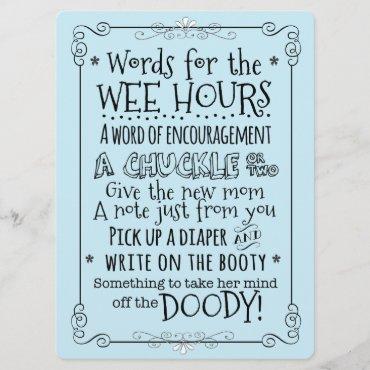 Baby Shower Diaper Activity Card Sign