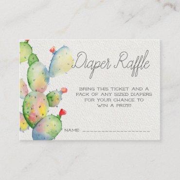 Baby Shower Diaper Raffle Ticket | Cactus Enclosure Card