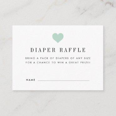 Baby Shower Diaper Raffle Ticket Cards | Mint