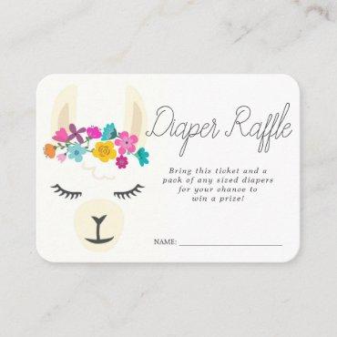 Baby Shower Diaper Raffle Ticket | Llama Enclosure Card