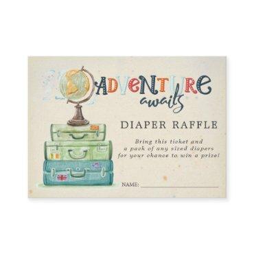 Baby Shower Diaper Raffle Ticket | Vintage Travel Enclosure Card